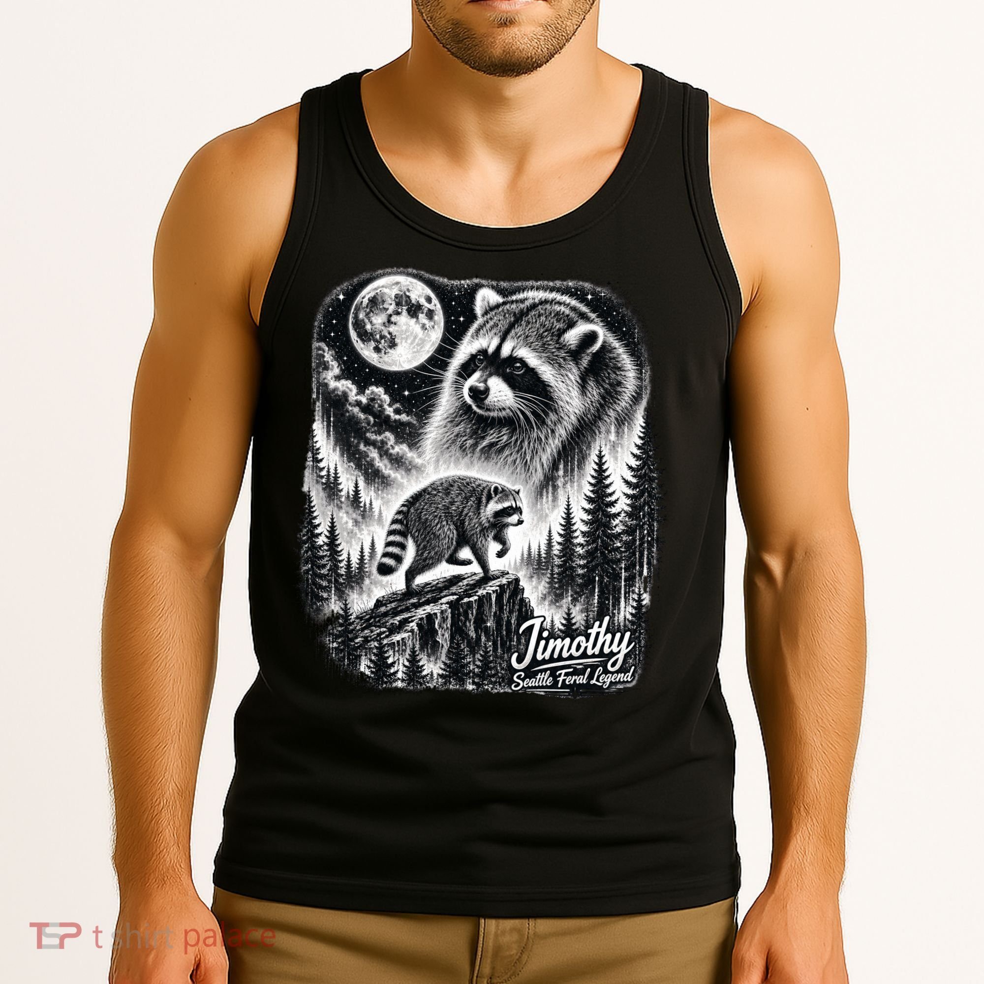 Jimothy Seattle Feral Legend Raccoon Funny Tank Top