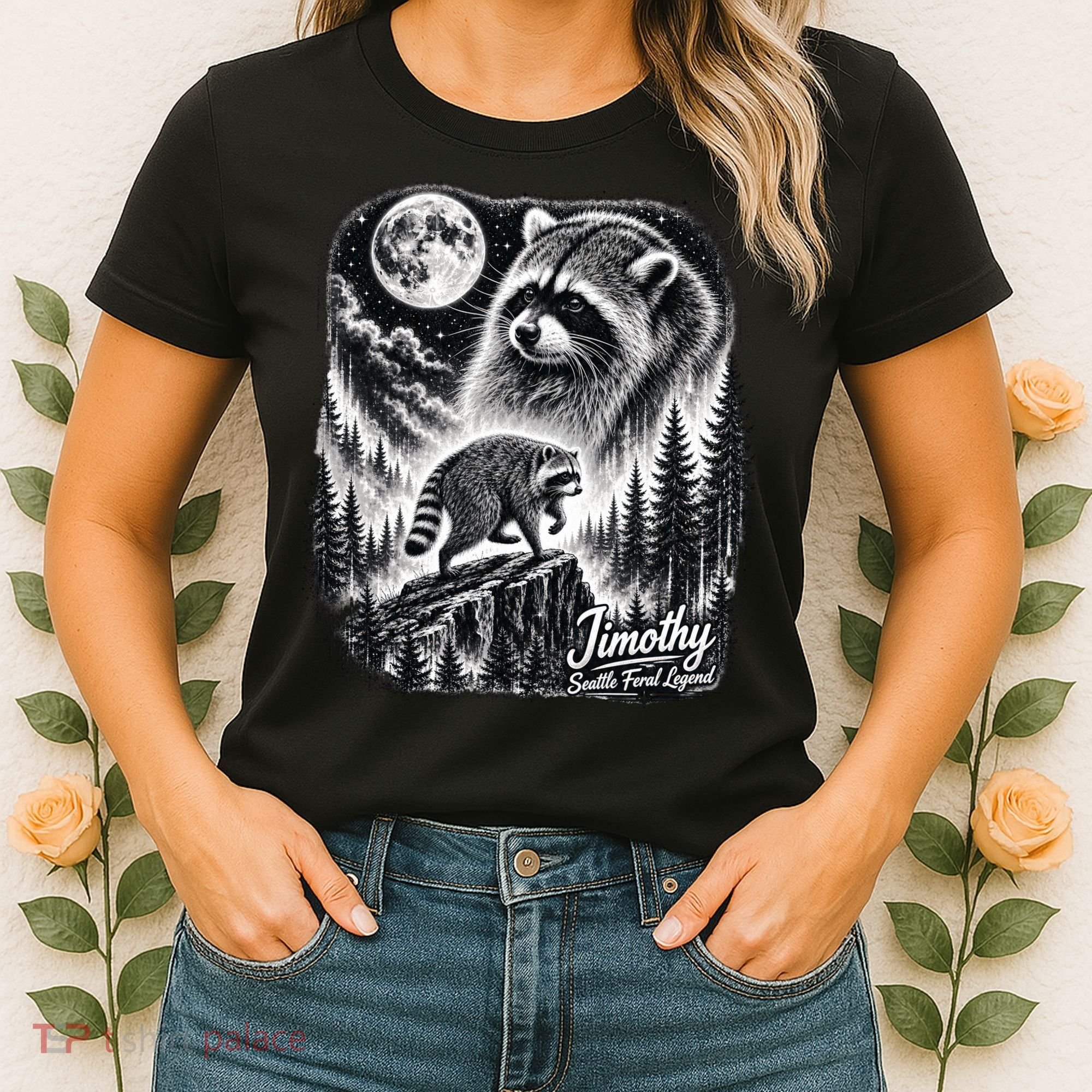 Jimothy Seattle Feral Legend Raccoon Funny Women's T-Shirt