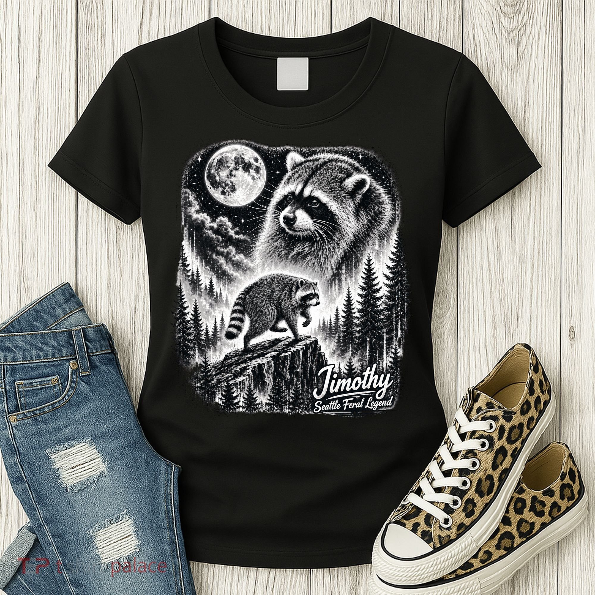 Jimothy Seattle Feral Legend Raccoon Funny Women's T-Shirt