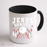 Jesus Spares Funny Christian Bowling Coffee Mug thumb 1
