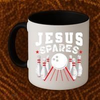 Jesus Spares Funny Christian Bowling Coffee Mug thumb 2