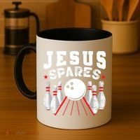 Jesus Spares Funny Christian Bowling Coffee Mug thumb 4