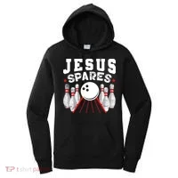 Jesus Spares Funny Christian Bowling Women's Hoodie thumb 0