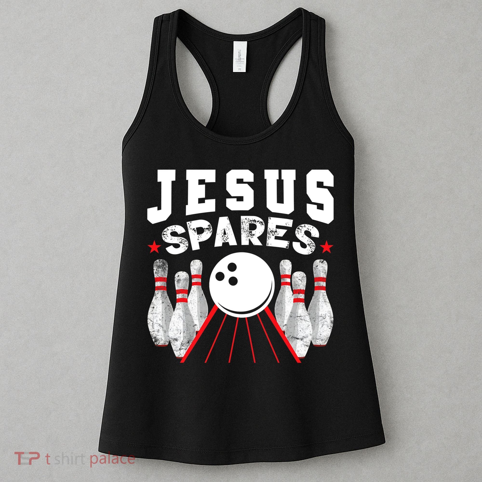 Jesus Spares Funny Christian Bowling Women's Tank Top