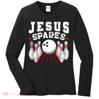 Jesus Spares Funny Christian Bowling Women's Long Sleeve Shirt thumb 0