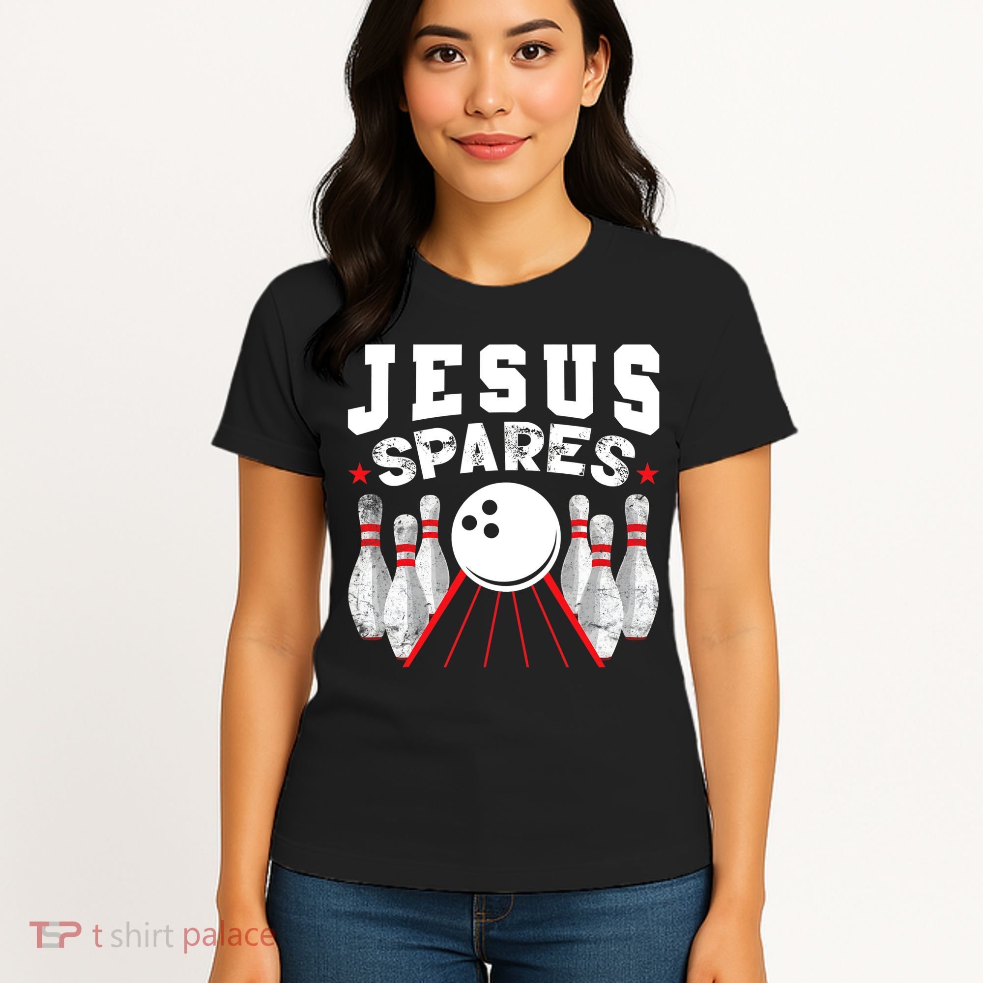 Jesus Spares Funny Christian Bowling Women's T-Shirt