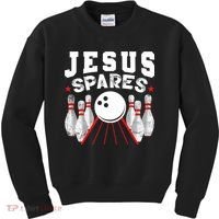 Jesus Spares Funny Christian Bowling Kids Sweatshirt thumb 0
