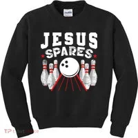 Jesus Spares Funny Christian Bowling Kids Sweatshirt thumb 0