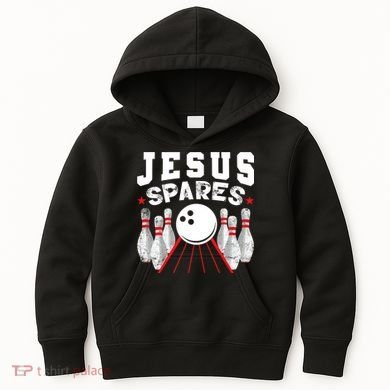 Jesus Spares Funny Christian Bowling Kids Hoodie