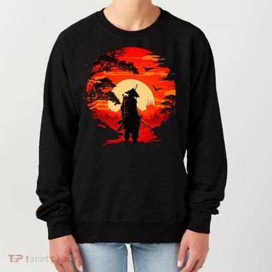 Japanese Samurai Fighter Martial Arts Retro Sunset Women's Sweatshirt