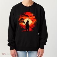 Japanese Samurai Fighter Martial Arts Retro Sunset Women's Sweatshirt thumb 0