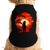 Japanese Samurai Fighter Martial Arts Retro Sunset Doggie Tank thumb 0