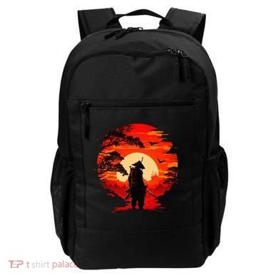 Japanese Samurai Fighter Martial Arts Retro Sunset Backpack