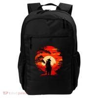 Japanese Samurai Fighter Martial Arts Retro Sunset Backpack thumb 0