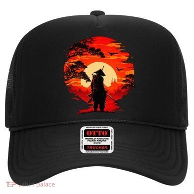 Japanese Samurai Fighter Martial Arts Retro Sunset Hat