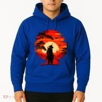 Japanese Samurai Fighter Martial Arts Retro Sunset Hoodie thumb 2
