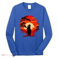 Japanese Samurai Fighter Martial Arts Retro Sunset Long Sleeve Shirt thumb 0