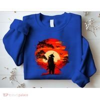 Japanese Samurai Fighter Martial Arts Retro Sunset Sweatshirt thumb 2