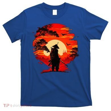 Japanese Samurai Fighter Martial Arts Retro Sunset T-Shirt