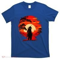 Japanese Samurai Fighter Martial Arts Retro Sunset T-Shirt thumb 0