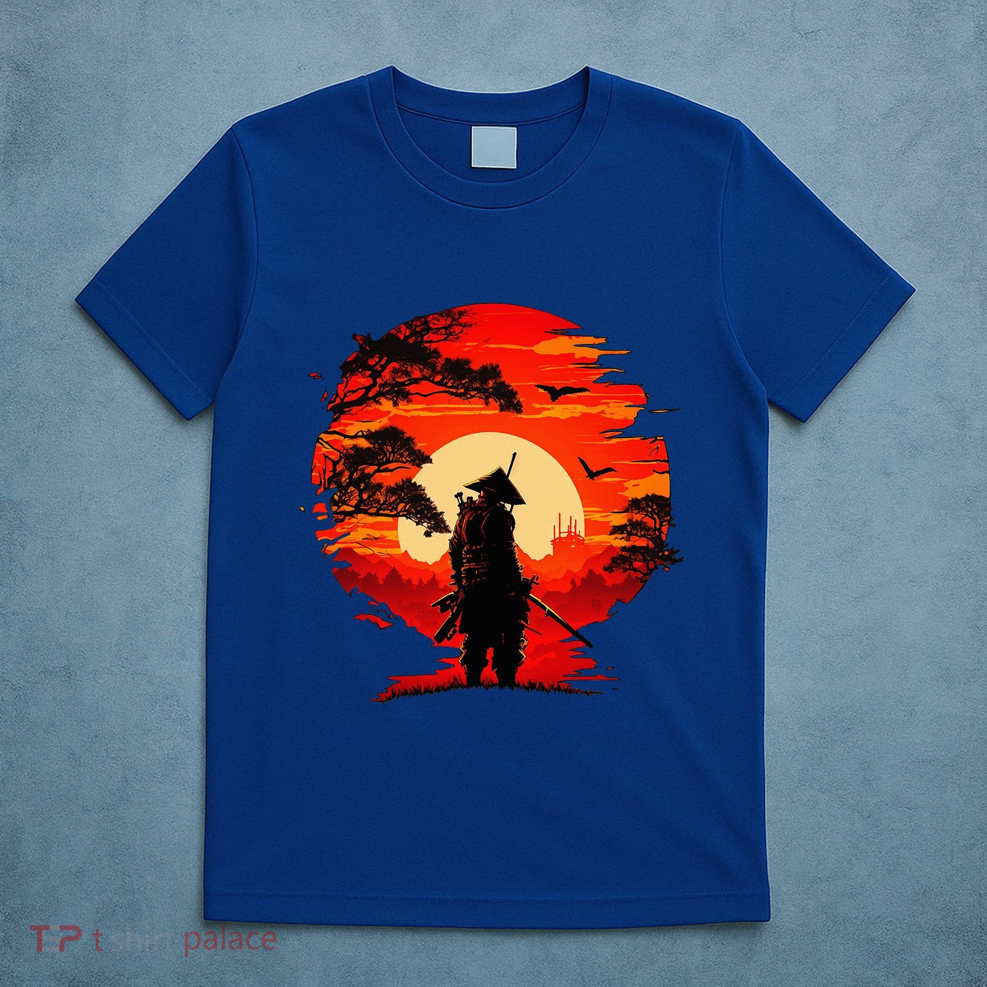 Japanese Samurai Fighter Martial Arts Retro Sunset T-Shirt