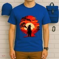 Japanese Samurai Fighter Martial Arts Retro Sunset T-Shirt thumb 6