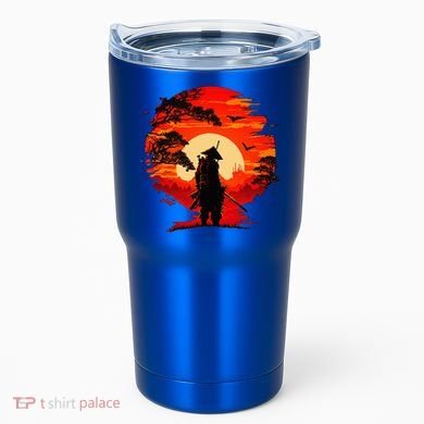 Japanese Samurai Fighter Martial Arts Retro Sunset Tumbler