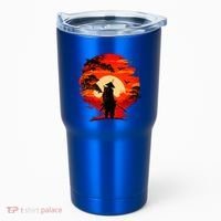 Japanese Samurai Fighter Martial Arts Retro Sunset Tumbler thumb 0