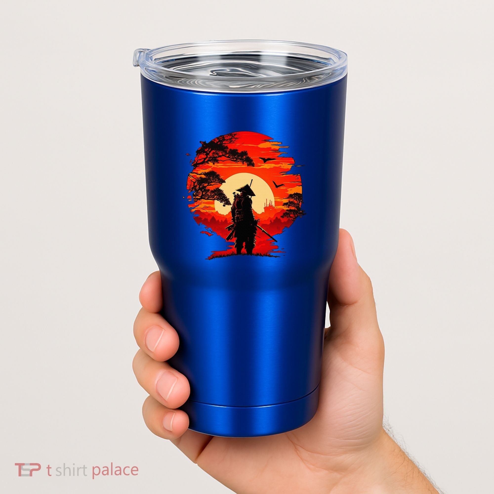 Japanese Samurai Fighter Martial Arts Retro Sunset Tumbler