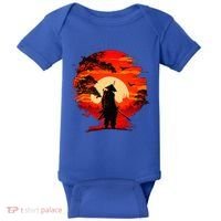 Japanese Samurai Fighter Martial Arts Retro Sunset Baby Bodysuit thumb 0