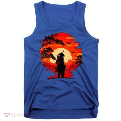Japanese Samurai Fighter Martial Arts Retro Sunset Tank Top