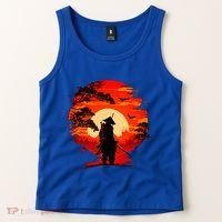 Japanese Samurai Fighter Martial Arts Retro Sunset Tank Top thumb 2