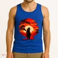 Japanese Samurai Fighter Martial Arts Retro Sunset Tank Top thumb 3