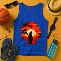 Japanese Samurai Fighter Martial Arts Retro Sunset Tank Top thumb 4