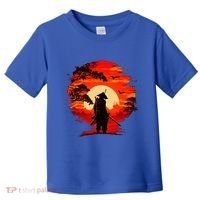 Japanese Samurai Fighter Martial Arts Retro Sunset Toddler T-Shirt thumb 0