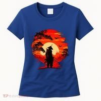 Japanese Samurai Fighter Martial Arts Retro Sunset Women's T-Shirt thumb 0