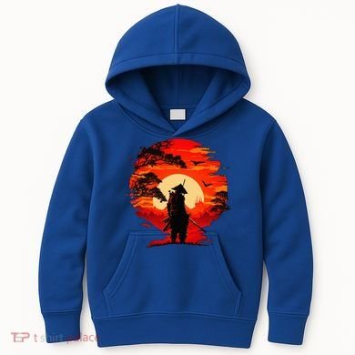 Japanese Samurai Fighter Martial Arts Retro Sunset Kids Hoodie