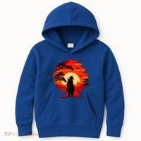 Japanese Samurai Fighter Martial Arts Retro Sunset Kids Hoodie thumb 0