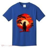 Japanese Samurai Fighter Martial Arts Retro Sunset Kids T-Shirt thumb 0