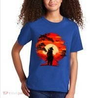 Japanese Samurai Fighter Martial Arts Retro Sunset Kids T-Shirt thumb 2