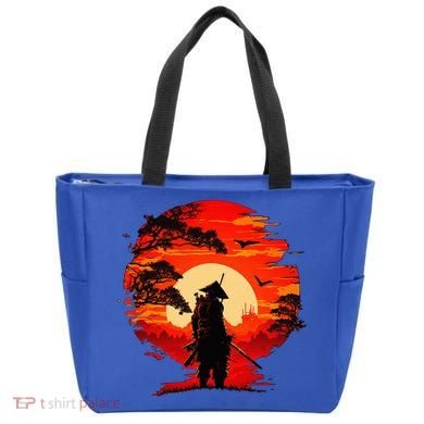 Japanese Samurai Fighter Martial Arts Retro Sunset Tote Bag