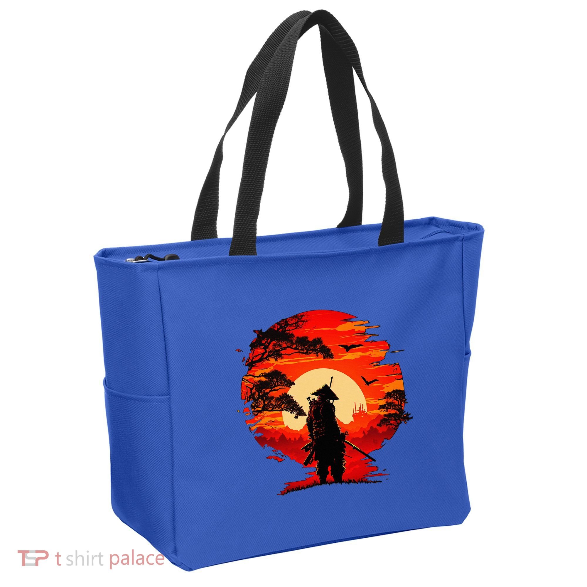 Japanese Samurai Fighter Martial Arts Retro Sunset Tote Bag