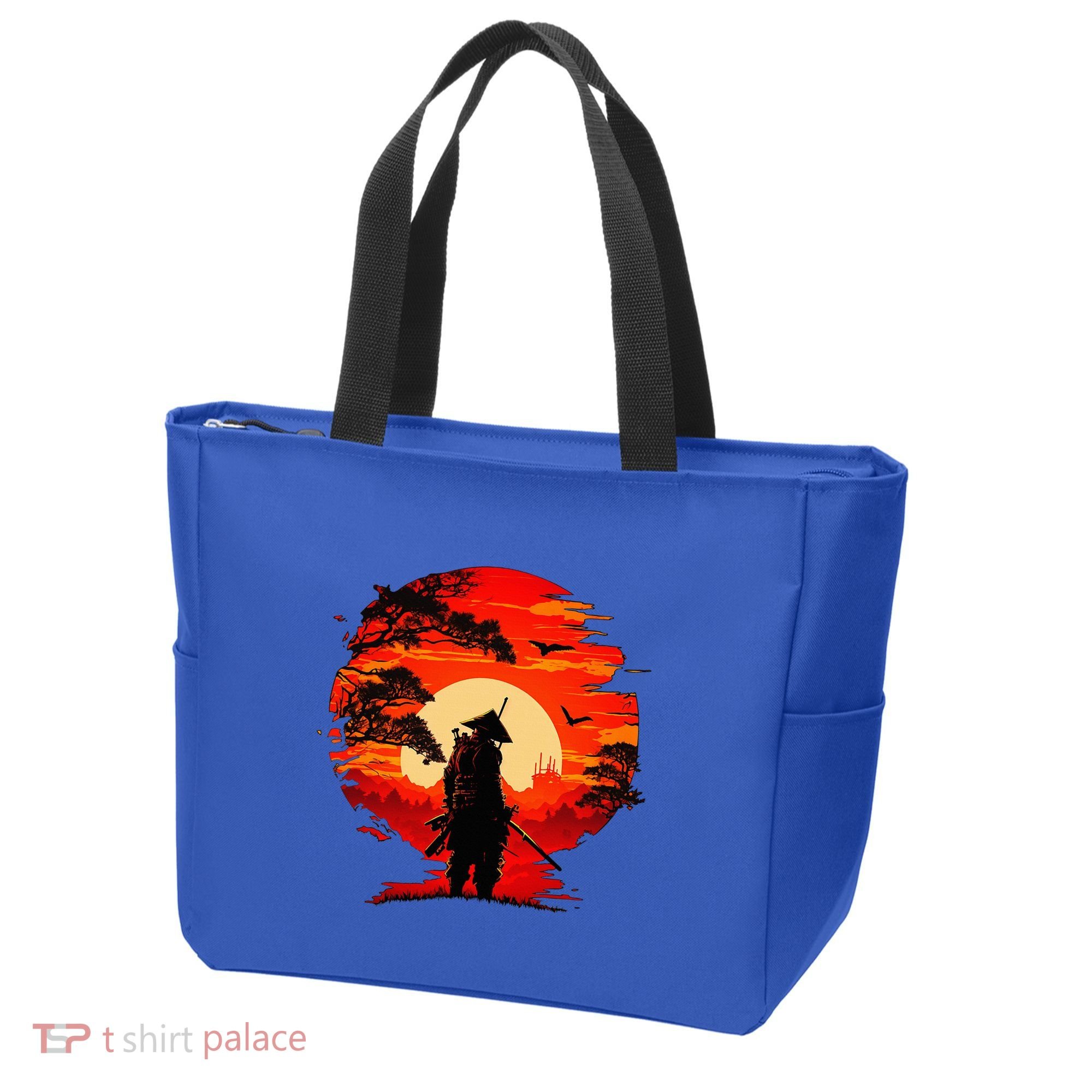 Japanese Samurai Fighter Martial Arts Retro Sunset Tote Bag