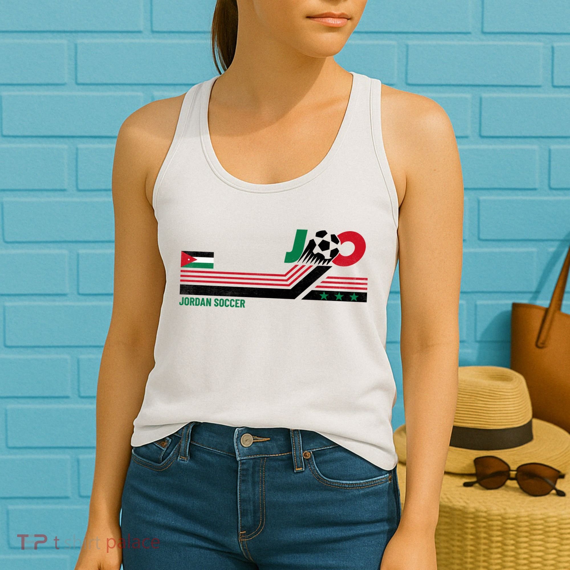 Jordan Soccer Flag And Stripes Women's Tank Top