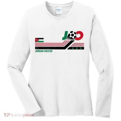 Jordan Soccer Flag And Stripes Women's Long Sleeve Shirt