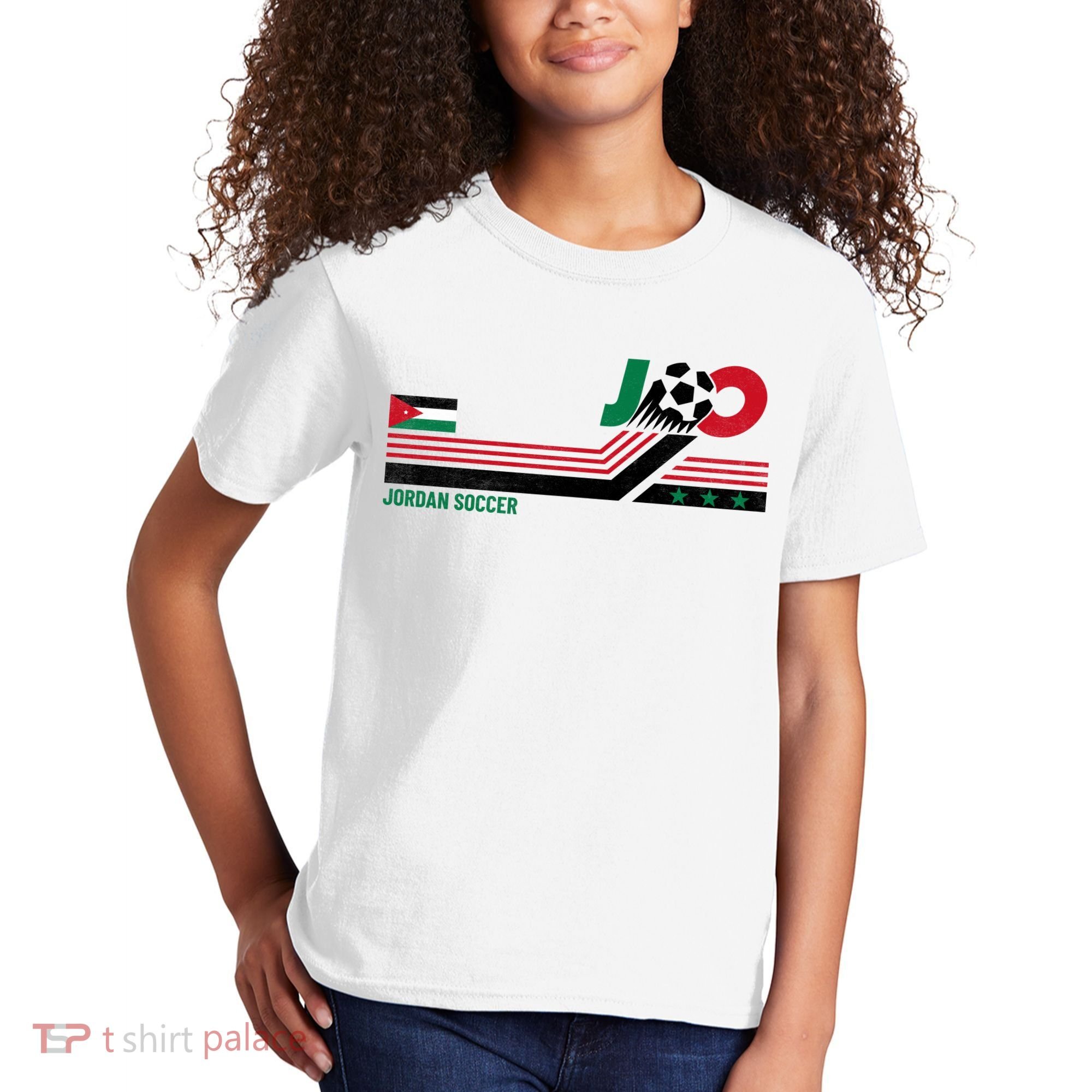 Jordan Soccer Flag And Stripes Kids T-Shirt