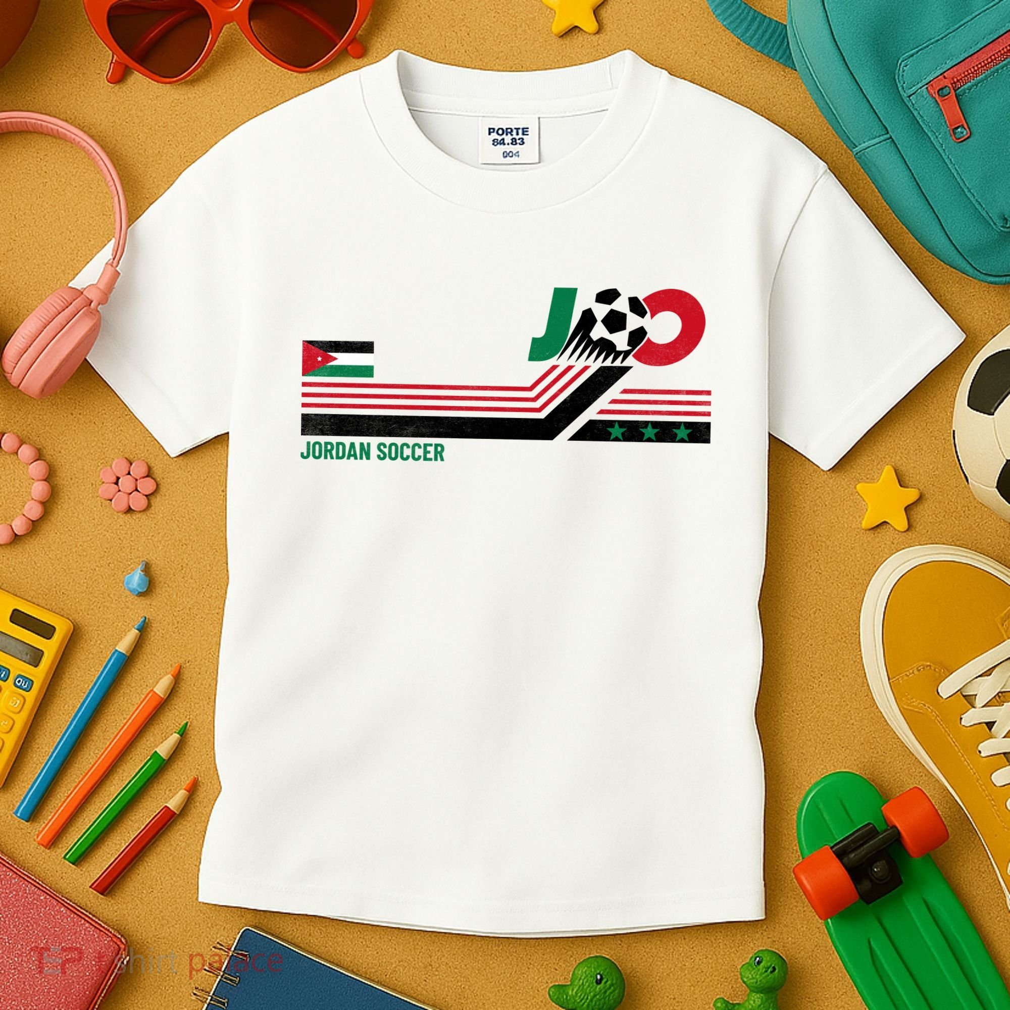 Jordan Soccer Flag And Stripes Kids T-Shirt