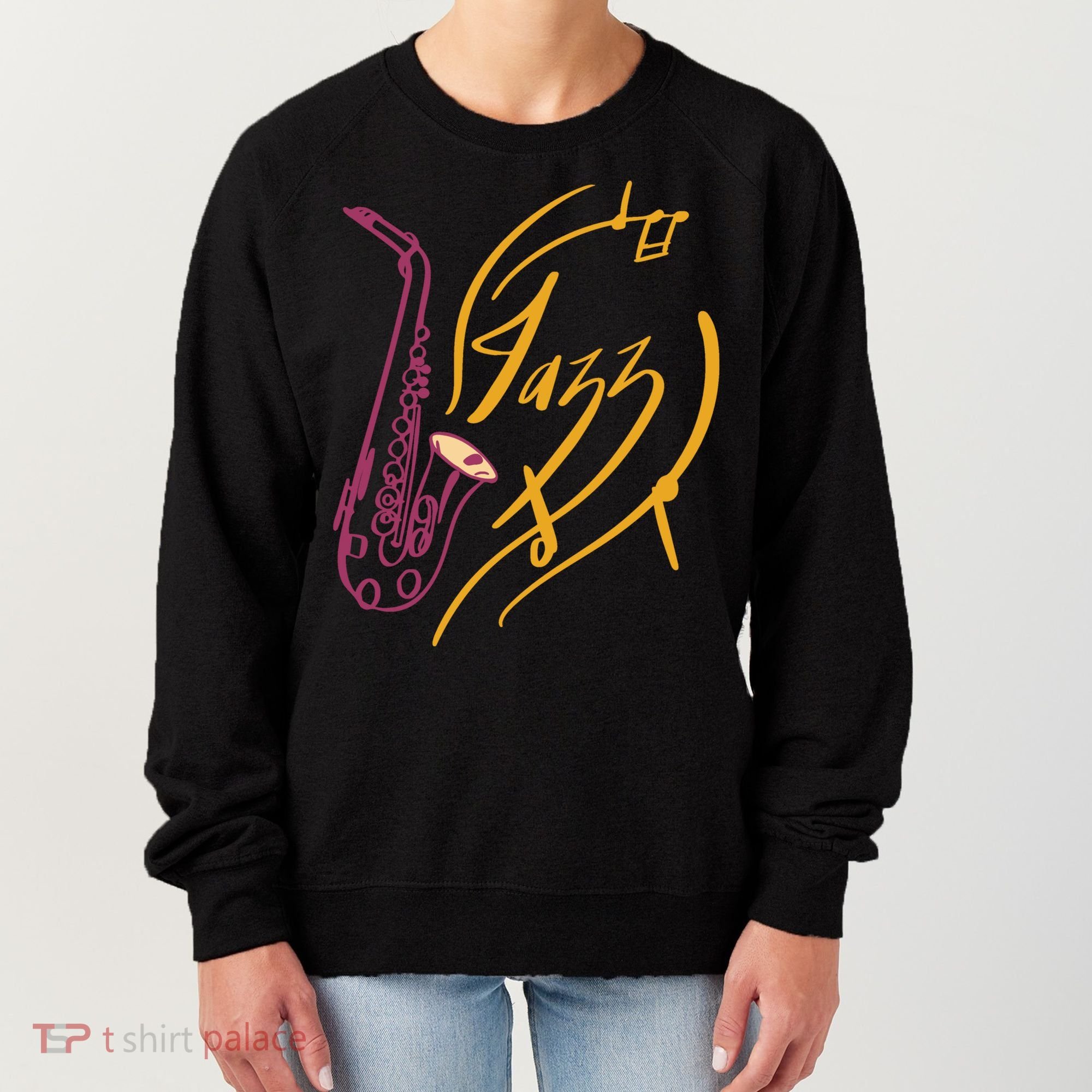 Jazz Saxophone For Jazz Music Lover Sax Musician Great Gift Women's Sweatshirt