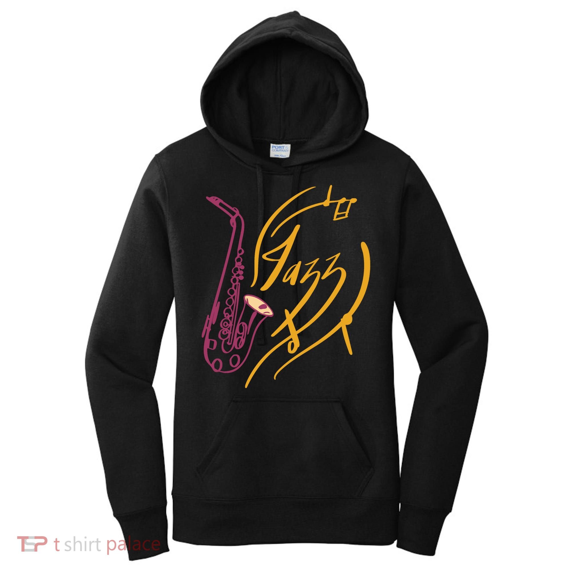 Jazz Saxophone For Jazz Music Lover Sax Musician Great Gift Women's Hoodie