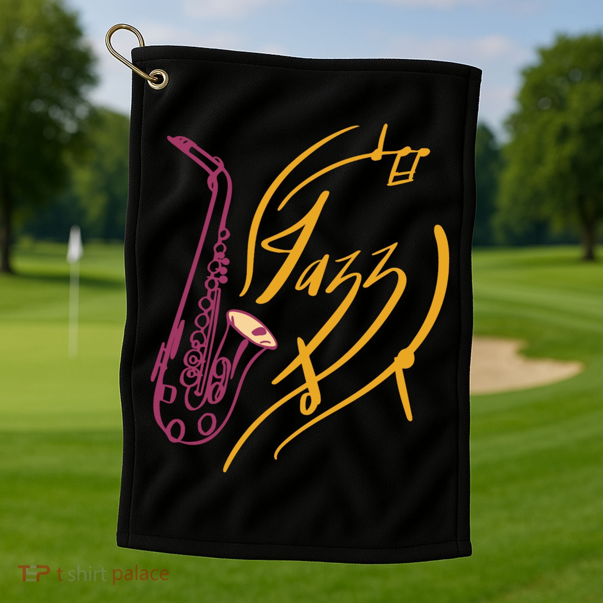 Jazz Saxophone For Jazz Music Lover Sax Musician Great Gift Golf Towel